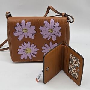 🔥Vera Bradley Small Flap Hipster and Small Essential Wallet In Faux Leather